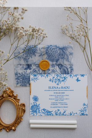 Invitații de nuntă - Invitatie de nunta Bird lace