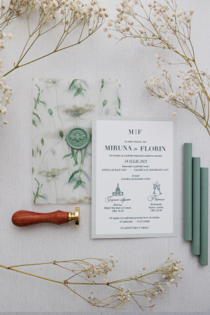 Invitații de nuntă - Invitatie de nunta Botanic bee