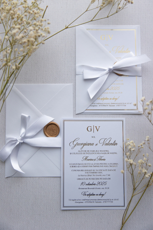 Invitații de nuntă - Invitatie de nunta Satin gold