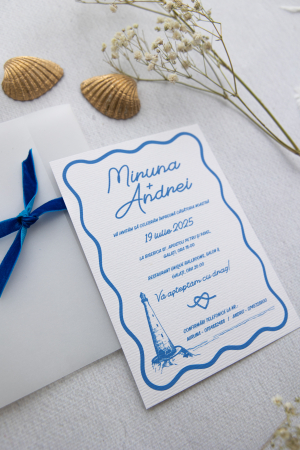 Invitatie de nunta Ocean waves [2]