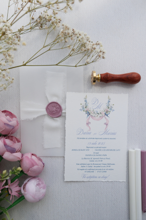 Invitații de nuntă - Invitatie de nunta Birds and Butterflies