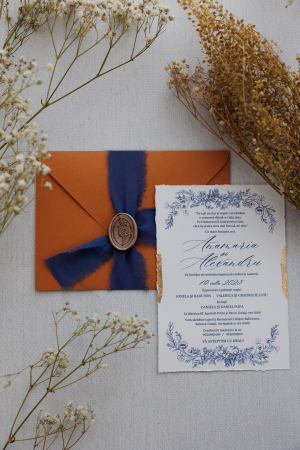 Invitații de nuntă - Invitatie de nunta Royal terracota