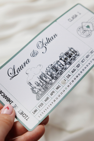 Invitatie de nunta bilet de tren [2]