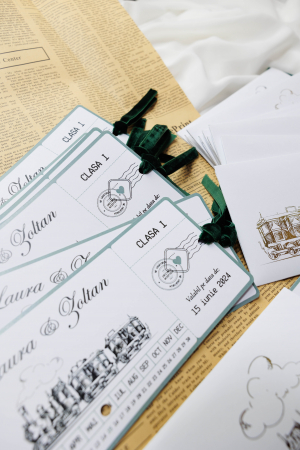 Invitatie de nunta bilet de tren [3]