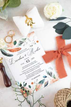 Papetărie nuntă - Invitatie de nunta Pocahontas