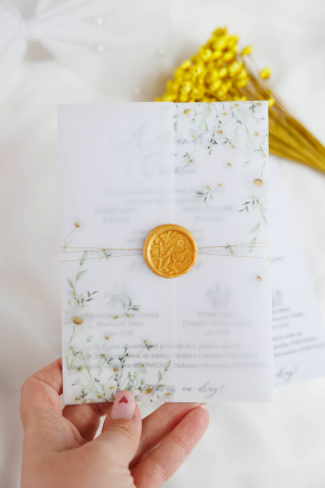 Invitatie de nunta cu flori de musetel [3]