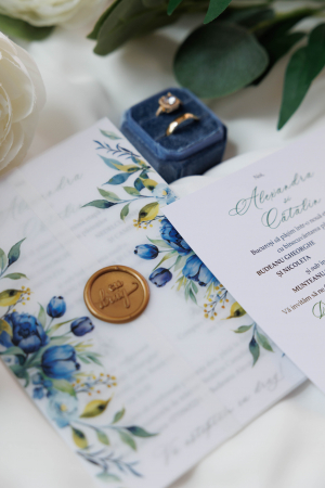 Invitatie de nunta lalele albastre [2]