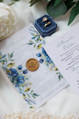 Invitatie de nunta lalele albastre [4]