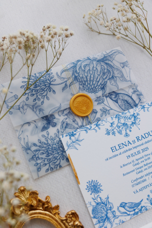 Invitatie de nunta Bird lace [2]
