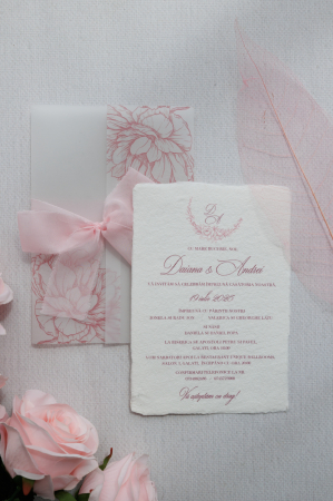 Invitații de nuntă - Invitatie de nunta Delicate peony