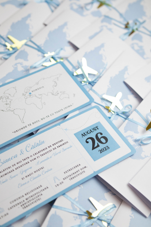 Invitatie de nunta Tichet de imbarcare bleu [7]