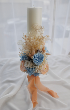 Accesorii și decor botez - Lumanare botez Peach garden