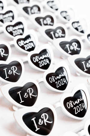 Ochelari personalizați - Ochelari personalizati pentru miri - alb