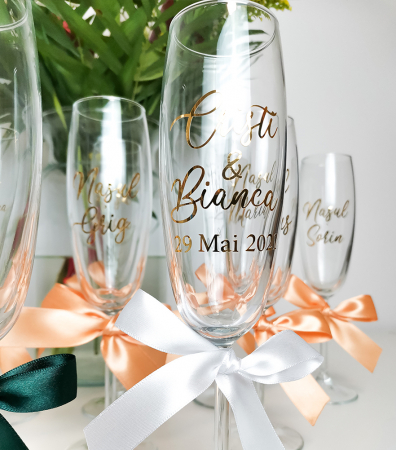 Set de 2 pahare pentru miri/nasi Golden Peach [2]