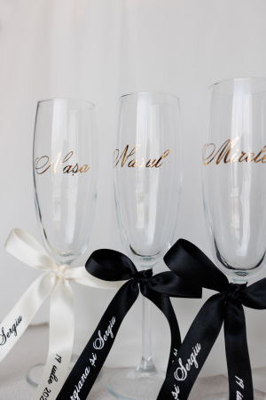 Set de 2 pahare miri cu panglica personalizata [3]