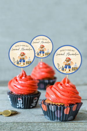 Accesorii și decor botez - Toppers candy bar Harta Piratilor