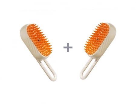 #ULTIMA SANSA - Pachet 1+1 Perie cu Abur pentru Animale de Companie, Indeparteaza Parul, Curatare,Maseaza , Maner Rotativ 360 - Copie