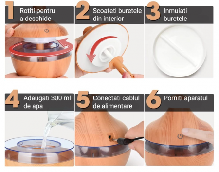 Pachet 2 x Difuzor Aromaterapie - Umidificator + 12 Esente CADOU [4]