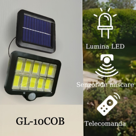 Pachet 2 x Lampa Solara 50W - 96 LED COB, cu PANOU DETASABIL [13]