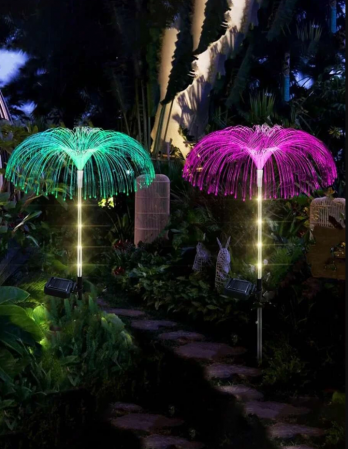 Lampi Solare - Set 2/4/8 x Lumină Solară pentru Grădină Tip Meduză RGB – Instalare Automată cu Senzor de Lumină