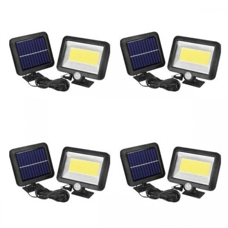 Set 4 x Lampa Solara 50W - 96 LED COB, cu PANOU DETASABIL + Cadou Surpriza [4]