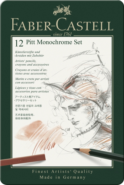 SET PITT MONOCHROME 12 BUC NOU FABER-CASTELL [2]