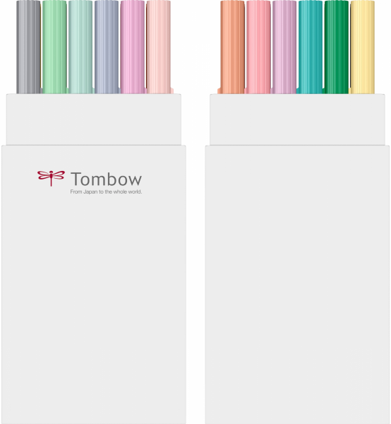 Set 12 Colours Pastel ABT Dual Brush Pens Tombow [4]