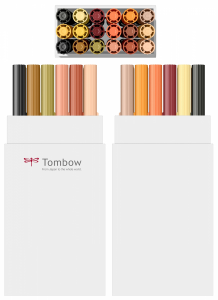 ABT Dual Brush Pen Set 18 Colours Earth Colours Tombow [2]
