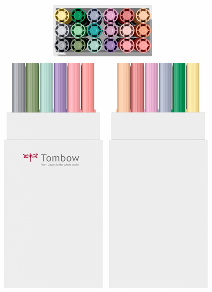 ABT Dual Brush Pen Set 18 Colours Pastel Colours Tombow [2]