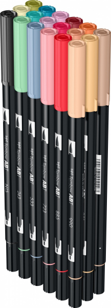 ABT Dual Brush Pen Set 18 Colours Secundary Colours Tombow [5]