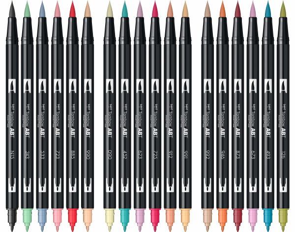 ABT Dual Brush Pen Set 18 Colours Secundary Colours Tombow [4]