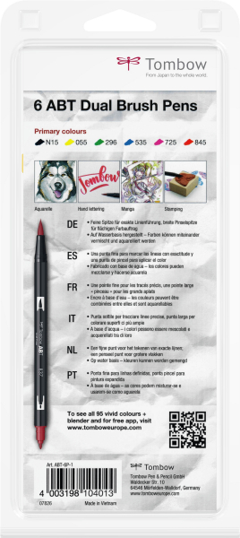 Set 6 Culori Primare Dual Brush Pen Tombow [4]
