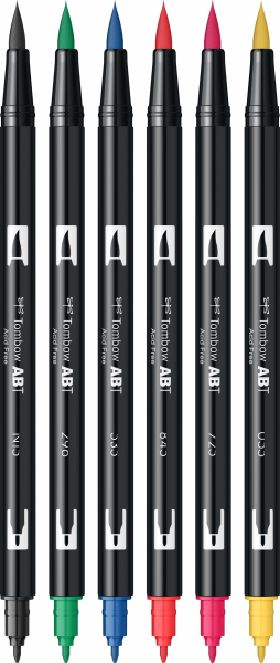 Set 6 Culori Primare Dual Brush Pen Tombow [3]