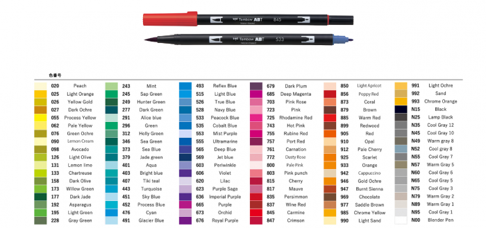 ABT Dual Brush Pen Tombow (96 nuante de culori) [4]