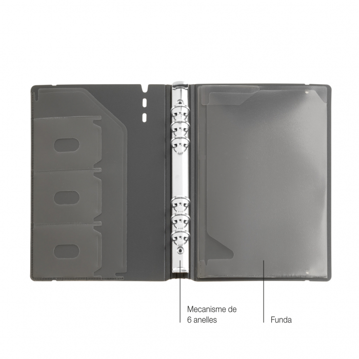 Agenda Plus 155x213 inele sapt vert Graphite CAT MR25, Miquelrius [5]