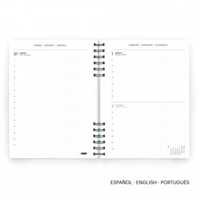 Agenda Plus 155x213 spira zilnica Black Back to Basics MR25, Miquelrius [2]