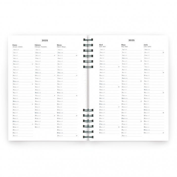 Agenda Plus 155x213 spira zilnica Black Back to Basics MR25, Miquelrius [3]