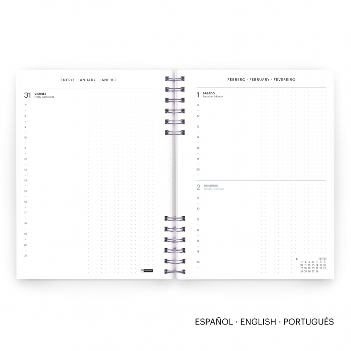 Agenda Plus 155x213 spira zilnica Pink Back to Basics MR25, Miquelrius [2]