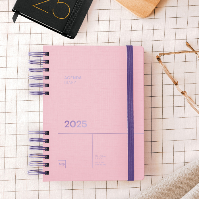 Agenda Plus 155x213 spira zilnica Pink Back to Basics MR25, Miquelrius [6]