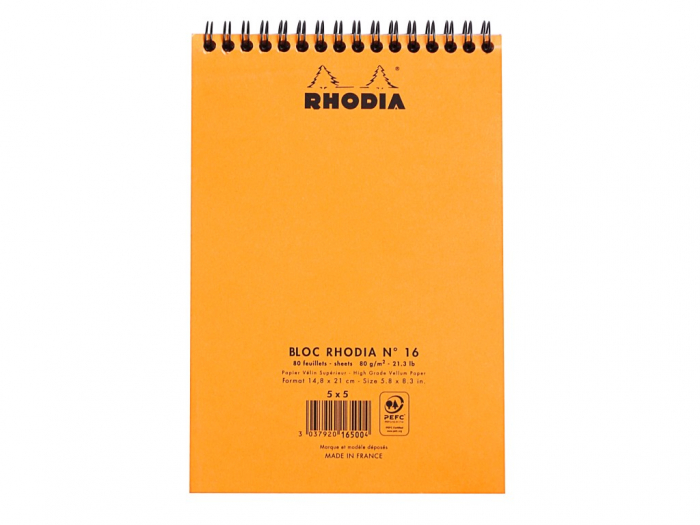 Blocnotes A5 Spiral Pad Rhodia Classic Orange [3]