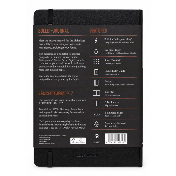 Caiet A5 Bullet Journal ED. 2 Coperta Rigida Negru, Leuchtturm1917 [2]