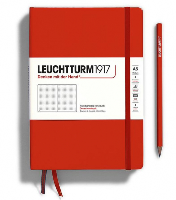 CAIET A5 VELIN COP. RIGIDA ROSU INCHIS LEUCHTTURM [1]