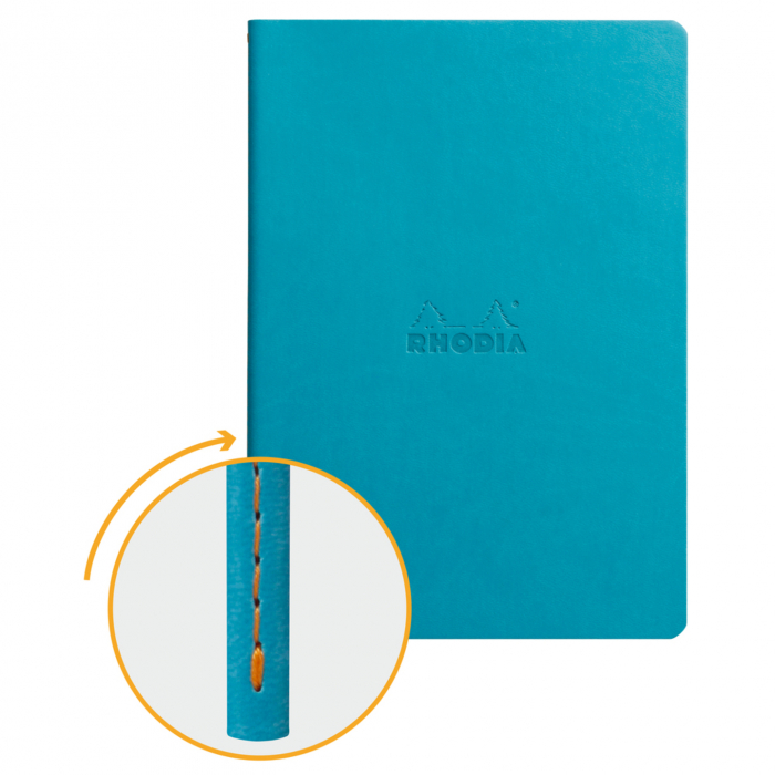 Caiet A5 Rhodia Rhodiarama Sewn Spine Turquoise Blue, Punctat [2]