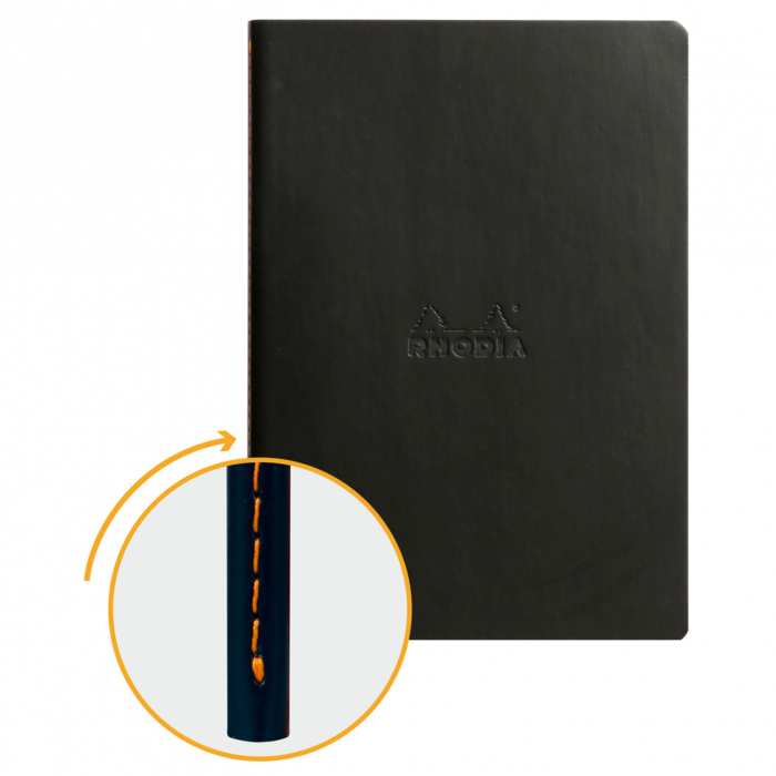 Caiet A5 Rhodia Rhodiarama Sewn Spine Black, Punctat [2]