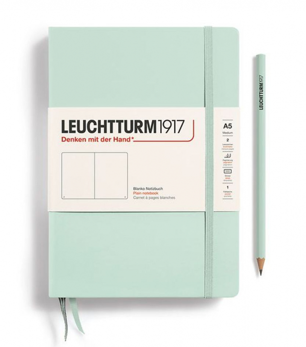 CAIET A5 VELIN COP. RIGIDA VERDE MENTA LEUCHTTURM [1]