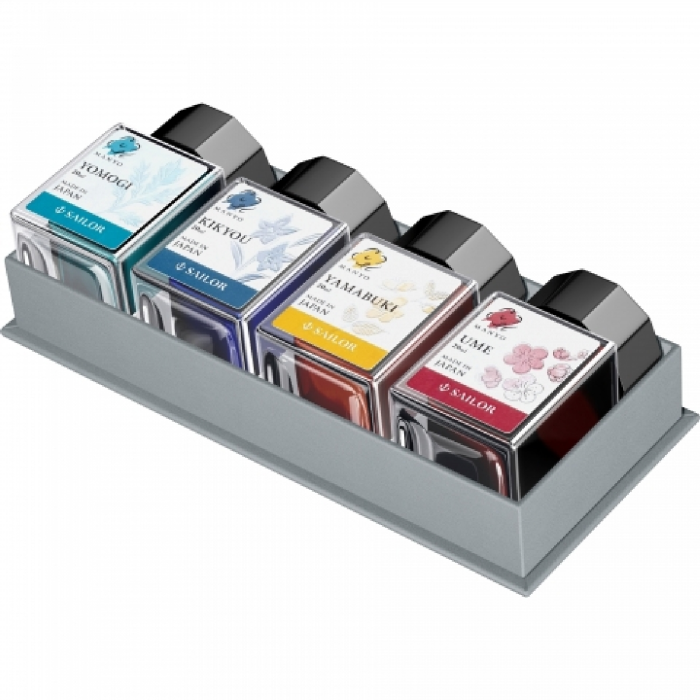 ​​​​​​​Set 4 Calimari 20 ml Sailor Manyo Yomogi Kikyou Yamabuki Ume [4]