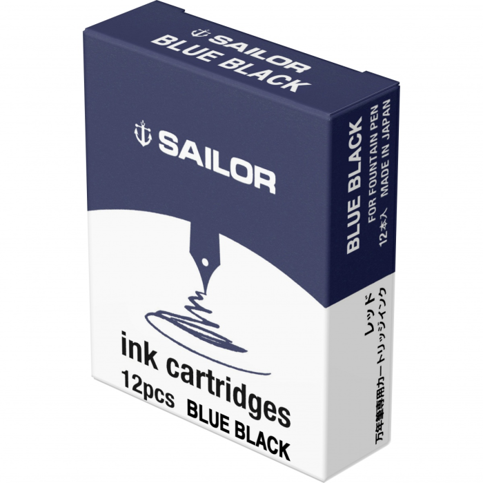 Cartuse cerneala Jentle Blue Black set 12 buc, Sailor [1]