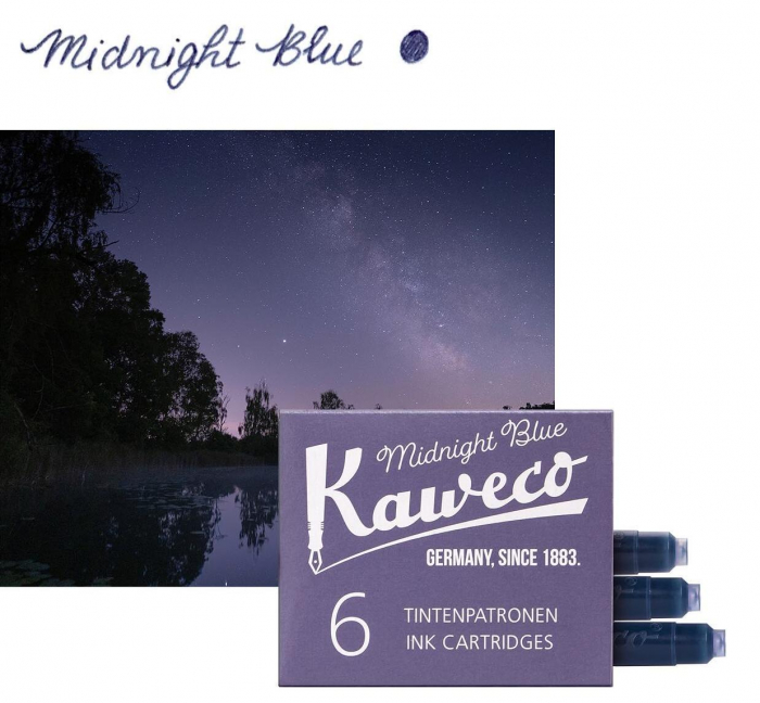 Cartuse cerneala set 6 buc Midnight Blue, Kaweco [4]