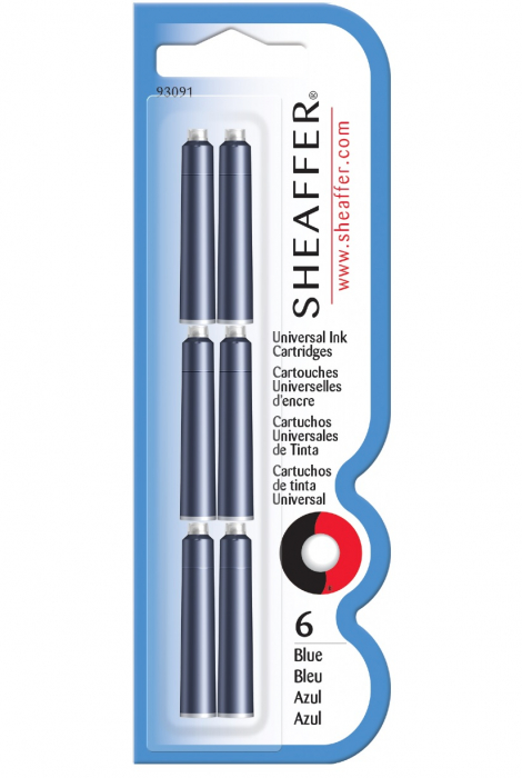 Cartuse Cerneala Sheaffer Skrip Universal Blue Permanent, cutie 6 buc [2]