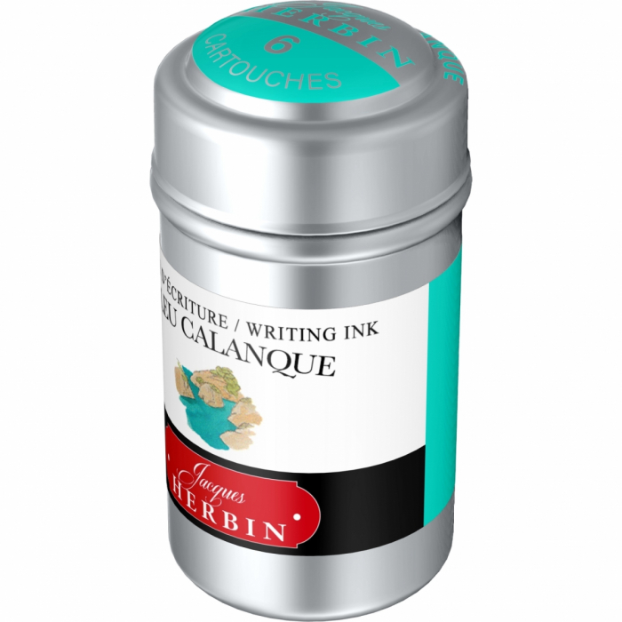 Cartuse Writing The Pearl of Inks Bleu Calanque set 6 cart, Jacques Herbin [3]